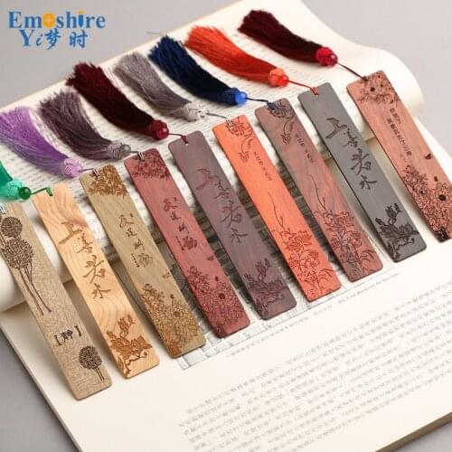 Wooden Bookmarks Custom Business Gifts Chinese Bookmarks Wooden Retro Creative Graduation Gift Mahogany Bookmarks M020