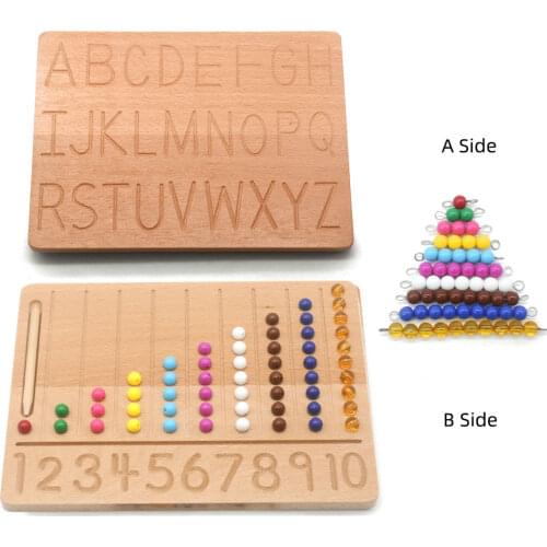 Montessori Baby Toys Letters Numbers Learning Toys For Children Fine Motor Board Double Side Wood Alphabet Tracing Board D1444H