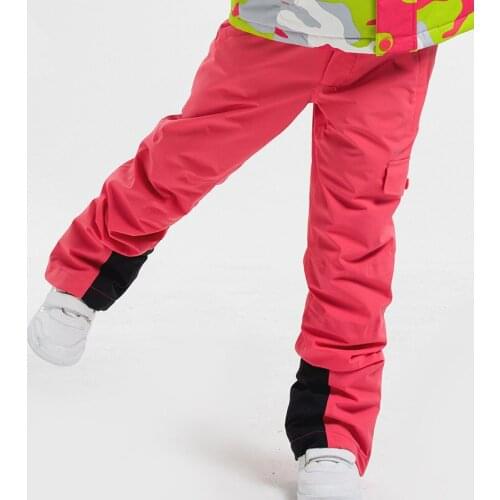 Childrens Ski Pants New Kids Winter Waterproof Windproof Warm Pants Boys Girls Skiing and Snowboarding Outdoor Sports Pants
