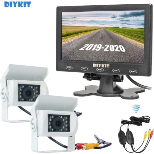 DIYKIT 7" Touch Car Monitor Backup CCD Waterproof Camera Rear View Kit for Horse Trailer Motorhome System