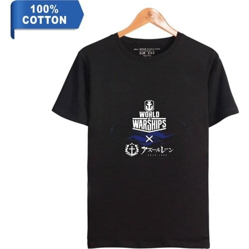 Azur Lane 100% Cotton T-shirt Men Summer Short Sleeve T shirt Hot Sale Casual Streetwear Tops