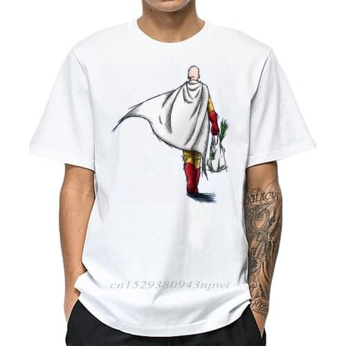 One Punch Man Tshirt Men Funny Print Streetwear Japanese Anime Men Collar T Shirt Summer Short Sleeve T-shirt White Tops