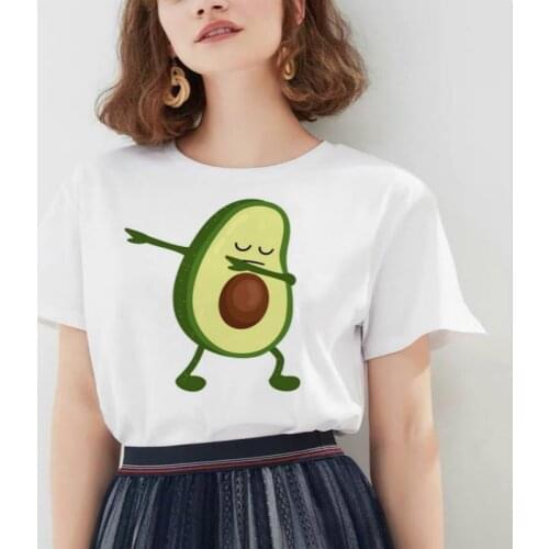 Avocado Vegan Cartoon Short Sleeve Cute Female T-shirt Womens clothes Casual T Shirt Harajuku Ullzang Tshirt Fashion Top Tee