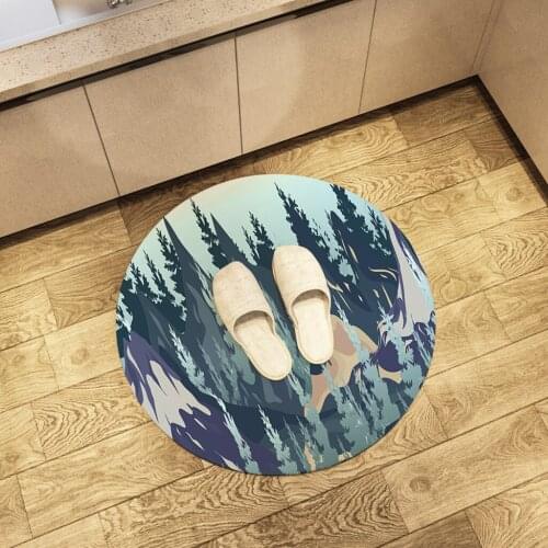 Ins Style Round Floor Mat Print Cactus In Winter Soft Area Rugs Large Home Living Room Bedroom Bathroom Decorate Forest Carpet