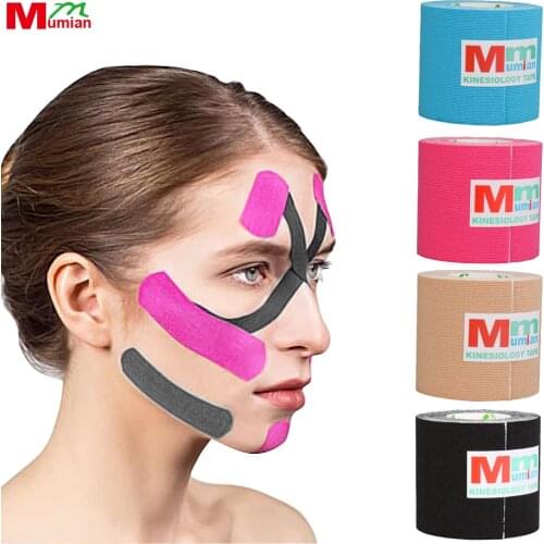 Kinesiotape Physiotherapie Original Cotton Elastic Kinesiology Therapeutic Athletic Muscle Pain Relif Tape Face Lifting Beauty