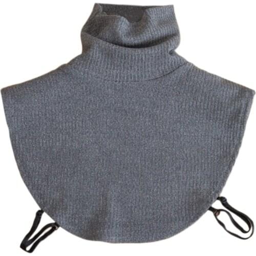 Korean Turtleneck Dickey Detachable Ribbed Knitted Half Top Mock Neck Sweater Solid Color False Fake Collar Neck Warmer for Wome