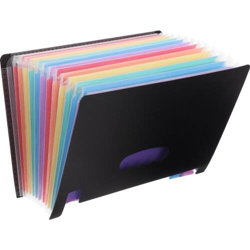 Colorful Expanding Files Folder 13 Pockets A4 Paper Folder Document Organizer File Holder Office Stationery Storages Supplies