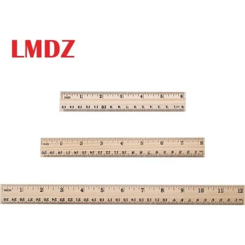 LMDZ 1Pcs High Quality 15cm 20cm 30cm Wooden Ruler Metric Rule Precision Double Sided Measuring Tool Learning office Stationery