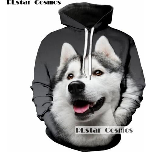 PLstar Cosmos Husky Wolf Hoody Hooded Hoodies Tracksuits Tops Wolf Hoodies Men/women jumper 3d Sweatshirts plus size 4XL 5XL