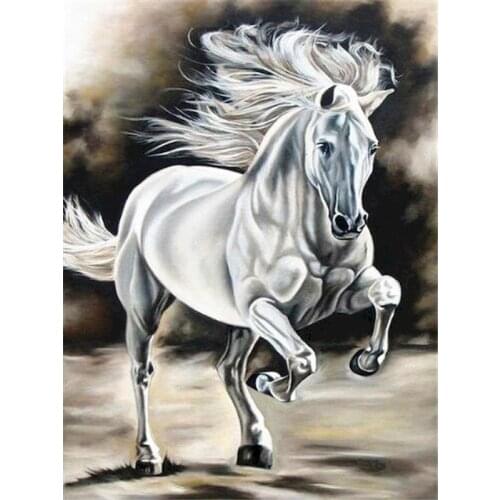 RUOPOTY 40x50cm Frame Painting By Numbers Animal Kits For Adults Picture By Number Horse HandPainted Home Decor gift