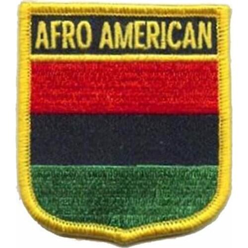Afro American Flag Patches for Clothes Made by Twill and Made by Twill Merrow Border with PVC Backing MOQ50pcs free shipping