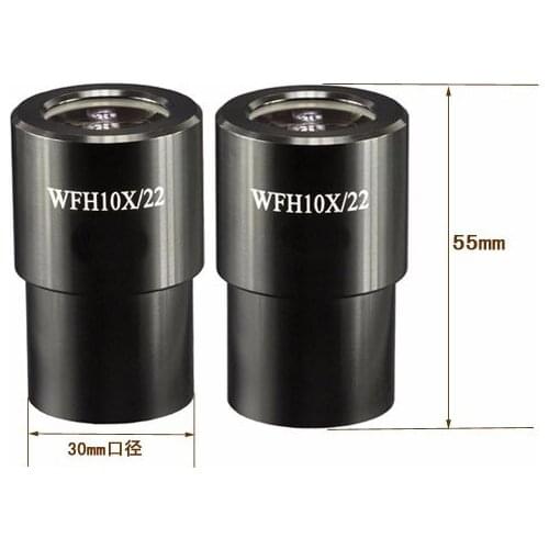 WFH10X Eyepiece 22mm Large FOV Ultra Wide Angle High Eye Point Plan Stereo Microscope Eyepiece Mount 30mm Scale Cross