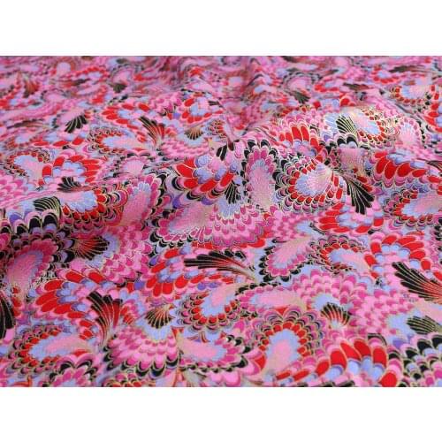Peacock Feather Bronzing Cotton Fabric Patchwork Sewing Material Diy Clothing By The Yard