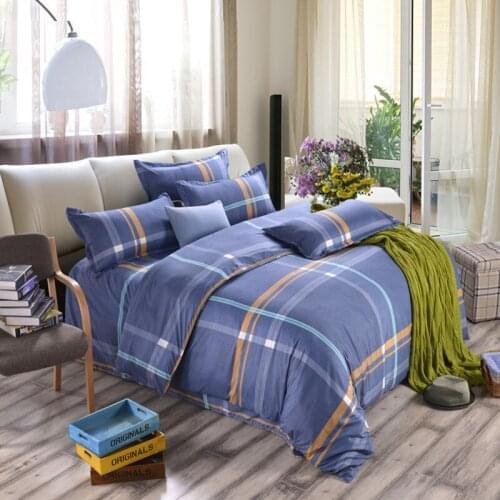 Double Bed Mesh / Stripe King Size Duvet Cover Fashion Flat Sheet Pillowcases Kerst Dekbedovertrek-christmas Bed Linen Cotton