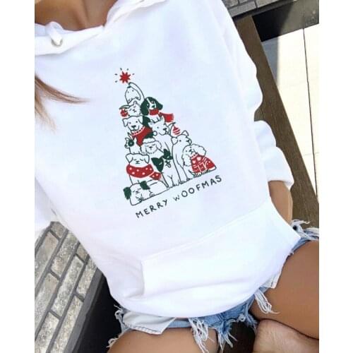 Unisex Merry Woofmas Colored Pullover Merry Christmas Holiday Graphic Hoodies Casual Stylish Christmas Dog gift Sweatshirt Tops