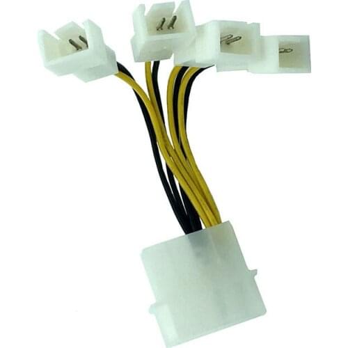 Fan Splitter 4-Pin Molex to 3-Pin 5V/7V/12V (3x Sockets),5cm