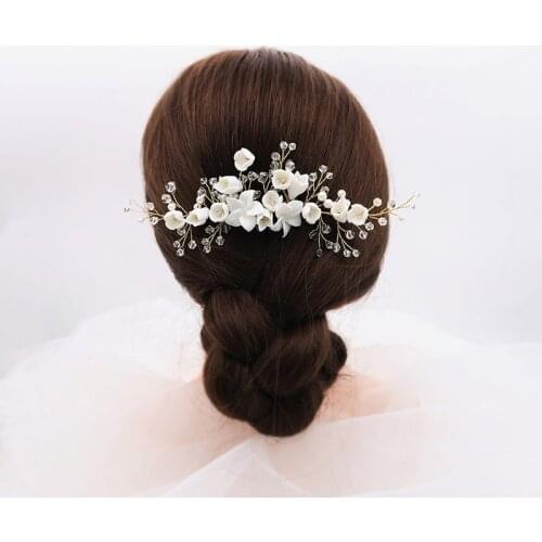 Wedding Headdress Floral Pearl Hair Accessories Hair Ornaments Fashion Western Wedding Headdress For Bride Handmade