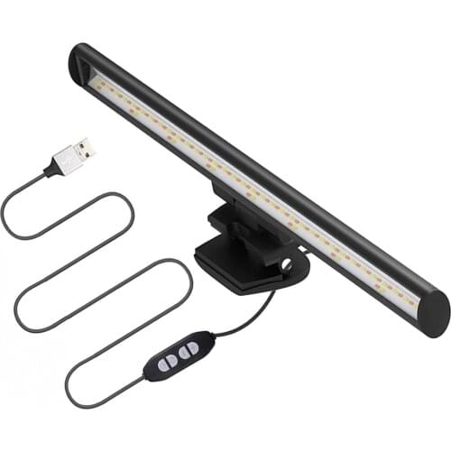 Computer Monitor Light USB Powered Task Light Eye Care Laptop Screenbar E-Reading LED Task Lamp 3 Color Modes Light Bar