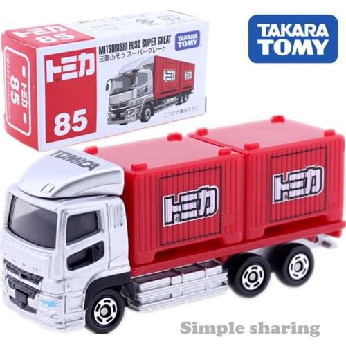 Takara Tomy Tomica No.85 Mitsubishi Fuso Super Great Diecast Car Toy Hot Pop Truck Model Kit Collectibles Funny Magic Puppets