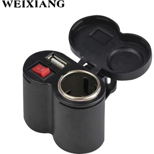 USB Motorcycle Charger Cigarette Lighter Waterproof Power Socket Outlet with Switch Power Supply For ATV Dirt Pit Bike Motorbike
