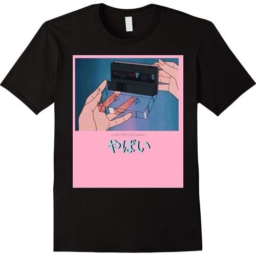 YABAI SLANG TAPE VAPORWAVE AESTHETIC JAPAN OTAKU SKATE 4CHAN 100% Hip Hop Style Casual T-shirt Top Tees T Shirt