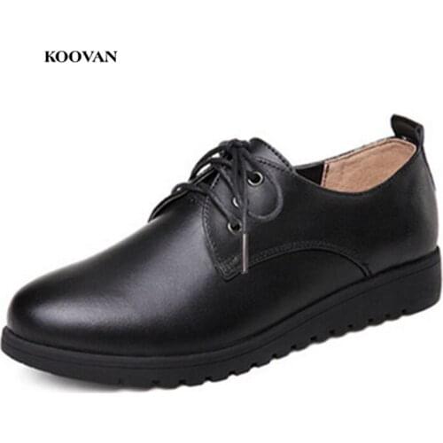 Koovan Womens Sneakers 2018 Single Shoes Flat Movement Casual Genunie Leather Nurse Pregnant Women Mother Shoes