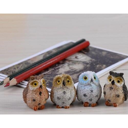 1PC Pvc Diy Cartoon Cute Owl Chic Garden Owl Moss Terrarium Desktop Decor Crafts Bonsai Animals Miniature