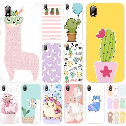 103AA Cute Llama Alpaca Animals Silicone TPU Protective Cover Phone Case On Case For Huawei Y5 Y6 Y7 Prime 2019 Case Soft