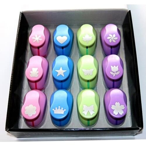 12pcs/Set New Mini Scrapbook Hole Punches Paper DIY Gift Card Production Tools Scrapbook Craft Punch