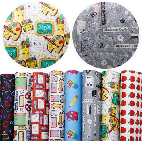 David accessories 8pcs/set 20*33cm Back to School Faux Synthetic Leather For Bow-knot bags Phone Cover Scrapbook DIY,1Yc12906