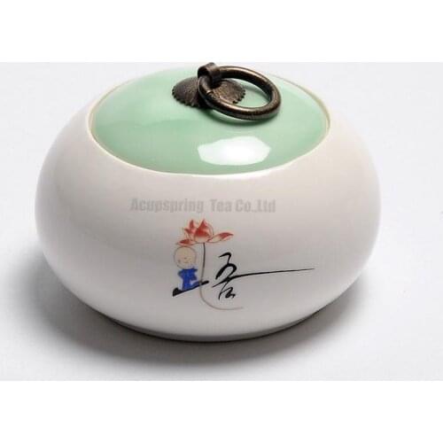 White Porcelain Tea Cans Caddy Ceramic Tea Set Canister Spice Jar Storage Bottle for Puer/Pu'erh/white/black/green/Oolong tea