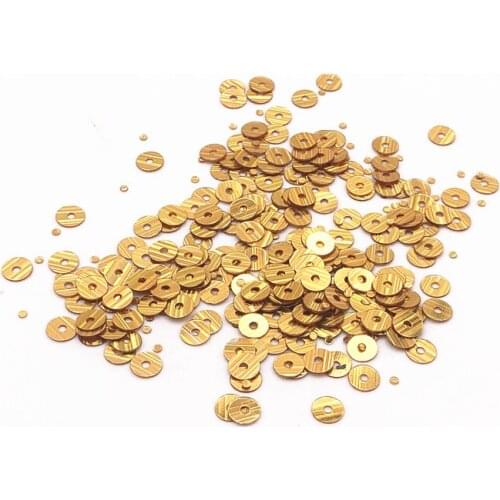 5mm 10g Laser Golden Wiredrawing Effect PVC Loose Sequins Crafts Paillette Sewing Decoration DIY Dlothing Accessory Lentejuelas