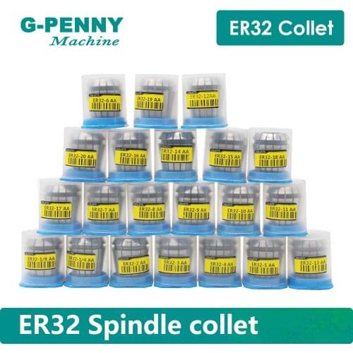 ER32 spindle motor collet chuck 21 pcs collets size from 1 mm to 20mm full set for CNC milling lathe tool spindle motor collet