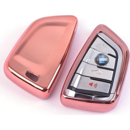 Pink key Case Shell Cover TPU Smart Soft Protective for BMW X1 X4 X5 X6 2 M Series