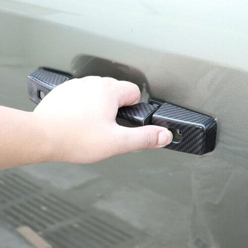 Real Carbon Fiber Exterior Door Handle Cover Decoration Trim Shell For Land Rover Defender 90 110 2020-2022 Car Accessories
