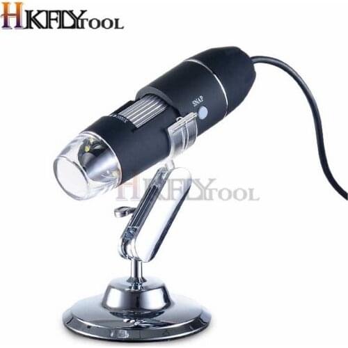 Electronic Microscope 500X 1000X 1600X Digital USB Interface Electronic Microscope Magnifier 8 LEDs + Metal Bracket Stand