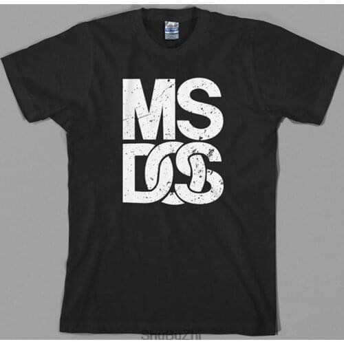 MS DOS T Shirt - retro computer, logo new arrived cotton 100% men t-shirt fashion cool hip-hop o-neck tshirt big size 3XL HOMME