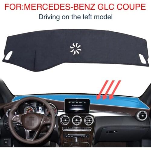 Smabee Dash Mat Dashmat for Mercedes-Benz GLC COUPE Anti-Slip Dashboard Pad Black Carpet Car Dashboard Sunscreen insulation
