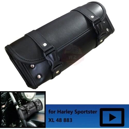 For Harley leather saddle bag, chopper, float, cruiser, Dana, Softail Sportster, PU, front/rear tools box, saddle bag, luggage
