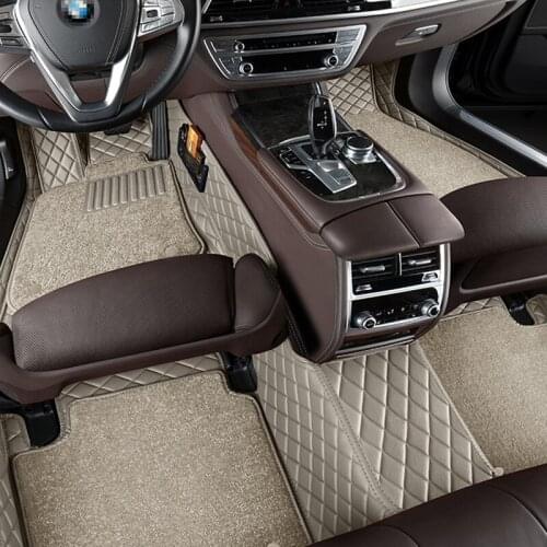 Leather car floor mats For ssangyong kyron actyon sport rexton korando accessories carpets rugs