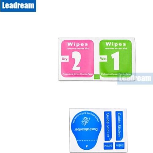 Leadream 2000Sets 5000Sets Cleaning Tools Wet & Dry 2 in 1 Wipe Dust-Absorber Guide Sticker For Tempered Glass Screen Protector