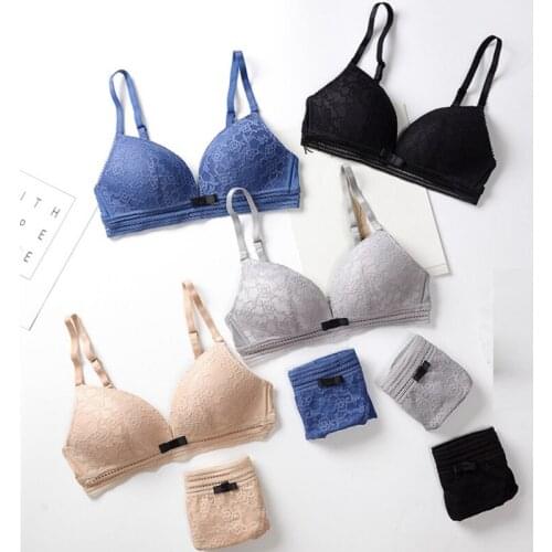 Summer Women Bras Briefs Set Sexy Lace Flowers Lingerie Women Bras Embroidered Low Waist Panties Lingeries Underwear Suits