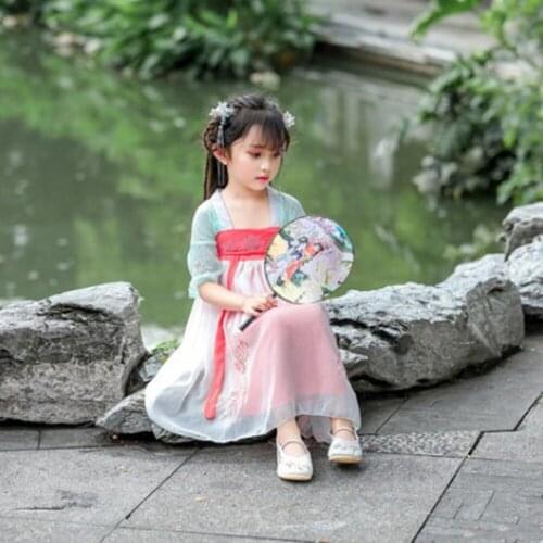 Summer chinese hanfu clothing for girls ancient clothes birthday gifts Childrens Day Festival Carnival dress Princess party