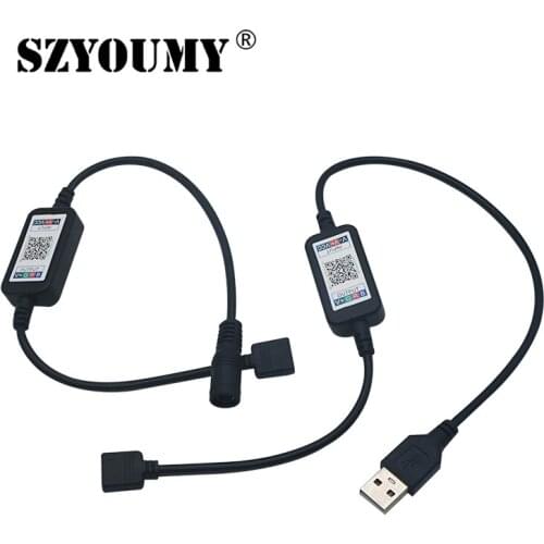 SZYOUMY Hot Mini Wireless RGB LED Strip Light Controller 5-24V Smart Phone Control USB Cable Bluetooth 4.0 Home Decor LED Light