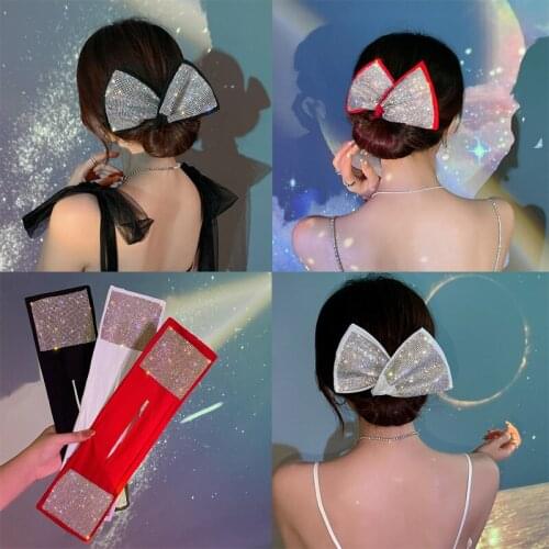 Trendy Rhinestone Deft Bun Hair Bands Women Summer Knotted Headband Hairpin Braider Maker Easy To Use Kids Girl Hair Accessories