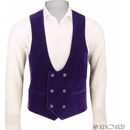 2017 Latest Coat Pant Designs Purple Velvet Men Vest Slim Fit Mens Waistcoat Tailor Men Vests for Wedding Suits Colete Masculino