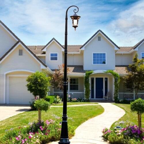 Outdoor decoration luxury style one head , two heads and three heads garden lamp post in Garden