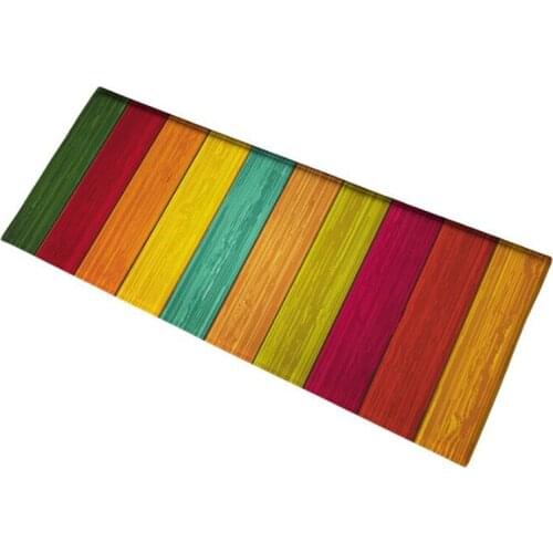 Retro personality creative wood grain strip floor mat Modern Chinese tree tree ring bedroom kitchen bathroom carpet