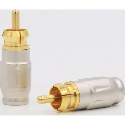 HIFI RCA plug adapter connector, Gold Plated audio cable plug, 5MM diameter rca cable plug