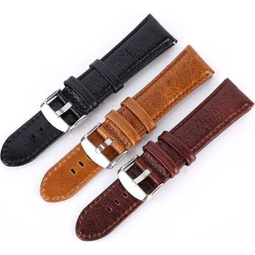 Fashion Watch Band Strap Leather Quick Release 9-hole Pin Buckled Adjustable Wristband Wristwatch Replacement Accessories